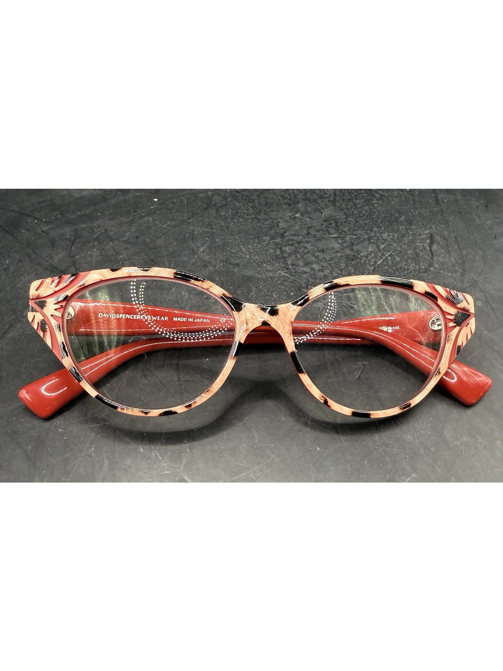 David Spencer Eyewear Japan Pearl 2172 Red Pattern Acetate Frames Only 5316145